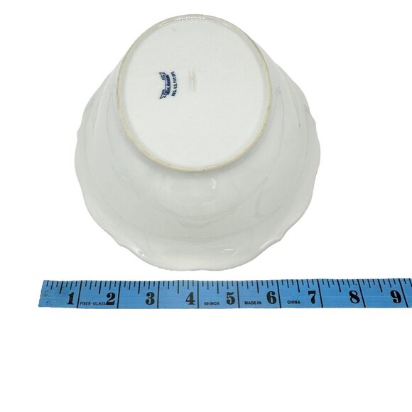 Blue Danube Oval Serving Bowl Floral Pattern Porcelain Scalloped Edge White Blue - Picture 7 of 7